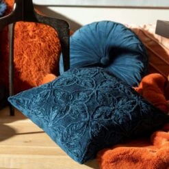 AMAR - Kussenhoes Van Katoen 45x45 Cm Insignia Blue - Blauw - Exclusief Binnenkussen -Dutch Decor 1199x1200 36