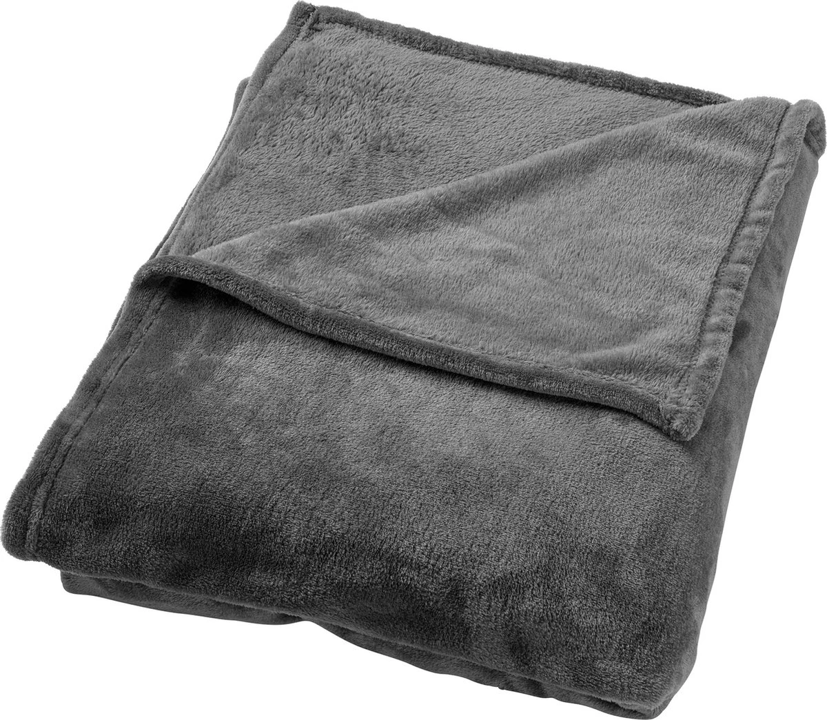 Dutch Decor - BILLY - Plaid Flannel Fleece 150x200 Cm - Charcoal Grey - Antraciet - Superzacht - Deken 4 Dutch Decor - BILLY - Plaid Flannel Fleece 150x200 Cm - Charcoal Grey - Antraciet - Superzacht - Deken - Afbeelding 2