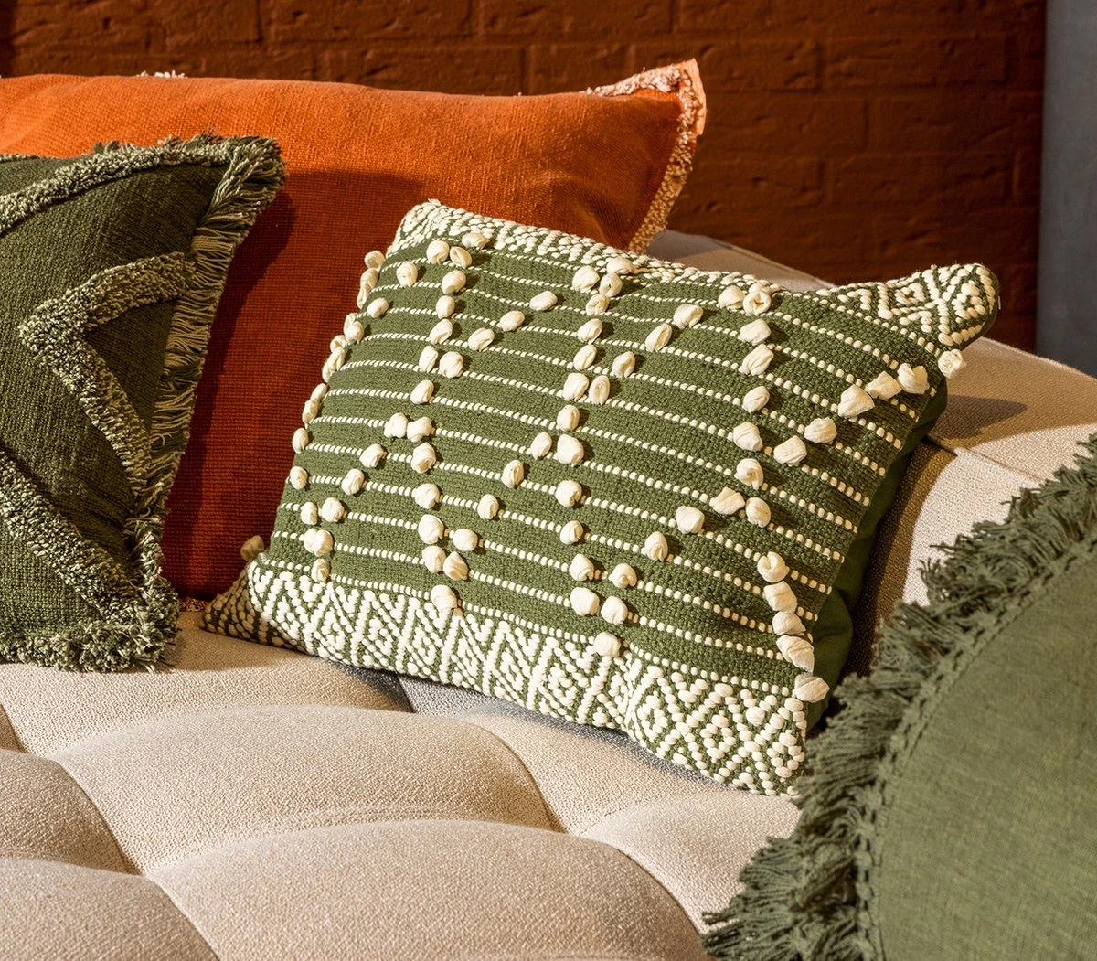 JULIEN - Kussenhoes Van Katoen 40x60 Cm Chive - Groen - Exclusief Binnenkussen 5 JULIEN - Kussenhoes Van Katoen 40x60 Cm Chive - Groen - Exclusief Binnenkussen - Afbeelding 3