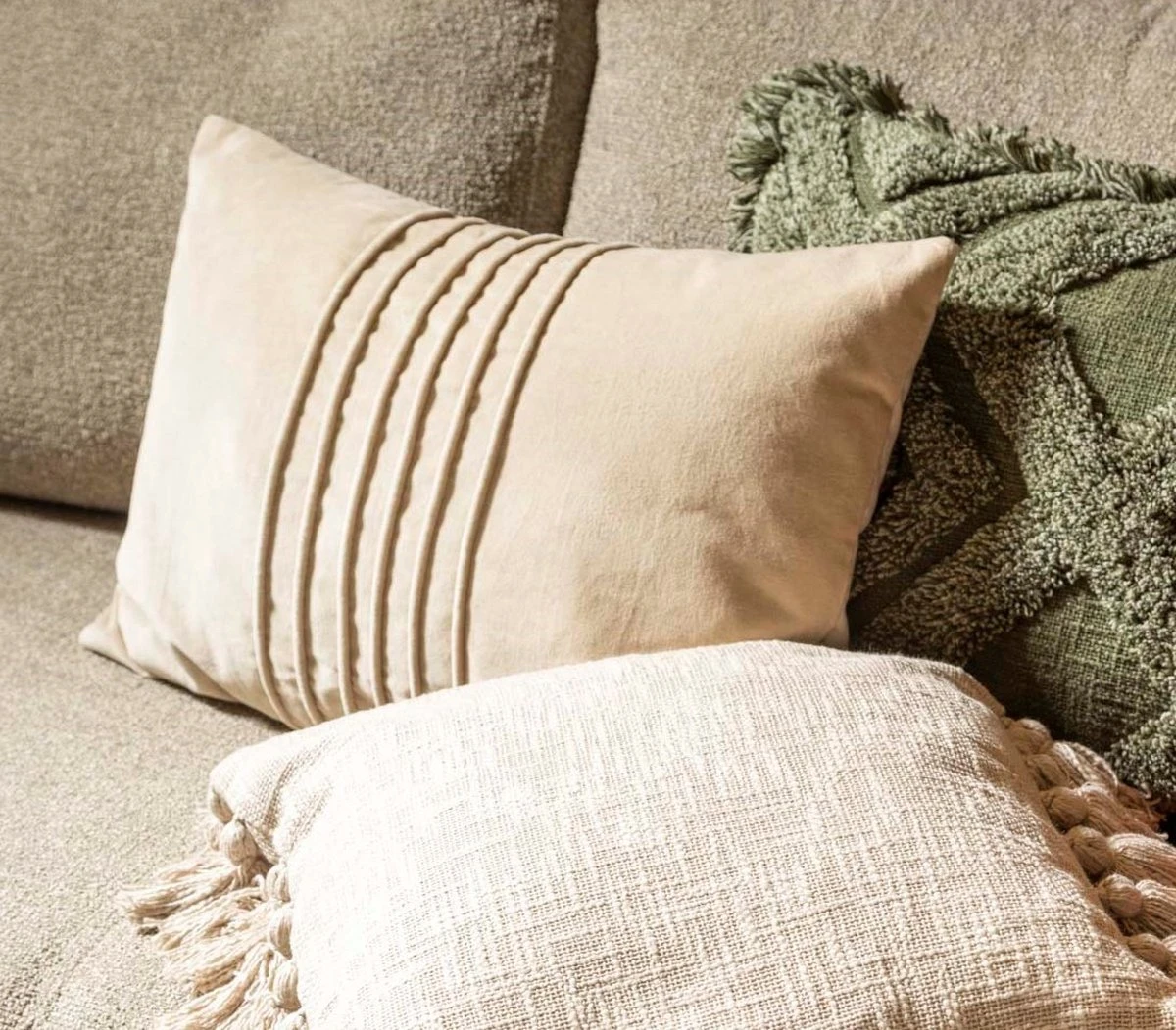 PAX - Kussenhoes Van Katoen 40x60 Cm Pumice Stone - Beige - Exclusief Binnenkussen 5 PAX - Kussenhoes Van Katoen 40x60 Cm Pumice Stone - Beige - Exclusief Binnenkussen - Afbeelding 3