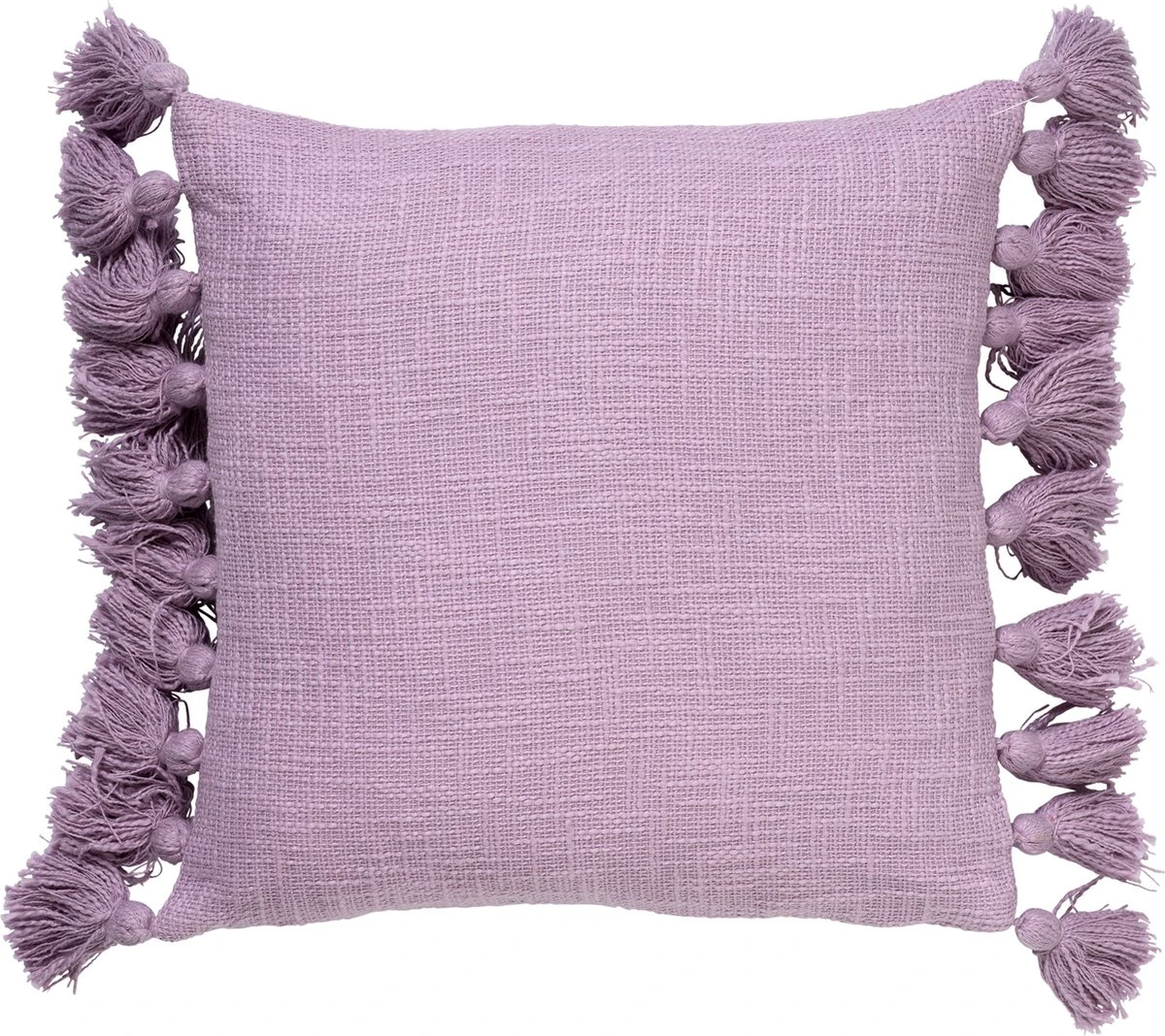 RUBY - Sierkussen Katoen 45x45 Cm - Lavender Frost - Paars - Pasteltint - Met Flosjes - Inclusief Binnenvulling 3 RUBY - Sierkussen Katoen 45x45 Cm - Lavender Frost - Paars - Pasteltint - Met Flosjes - Inclusief Binnenvulling