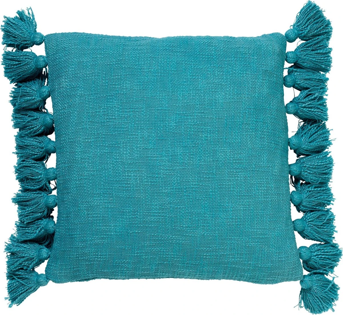 RUBY - Kussenhoes Katoen 45x45 Cm - Aquarelle - Blauw - Met Flosjes - Exclusief Binnenkussen 3 RUBY - Kussenhoes Katoen 45x45 Cm - Aquarelle - Blauw - Met Flosjes - Exclusief Binnenkussen