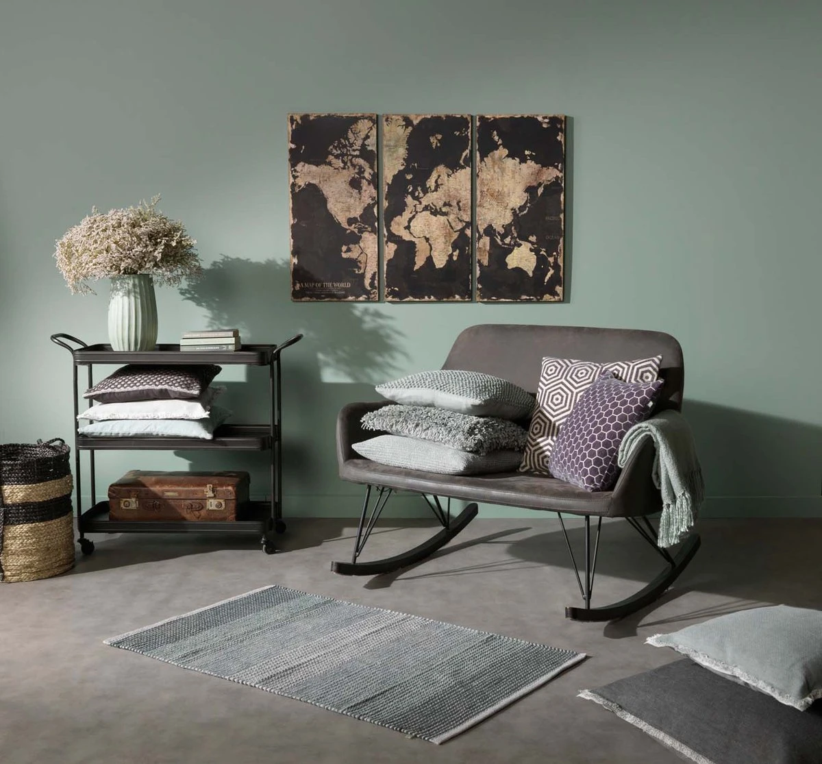 Dutch Decor - MORRIS - Vloermat Groen Multi 75x120 Cm 6 Dutch Decor - MORRIS - Vloermat Groen Multi 75x120 Cm - Afbeelding 4