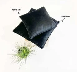 FINN - Kussenhoes Velvet 60x60 Cm - Raven - Zwart - Exclusief Binnenkussen -Dutch Decor 1200x1123