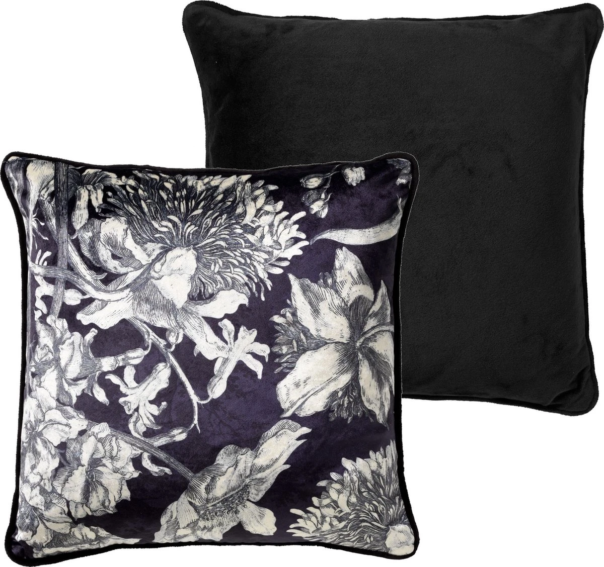 LAUREN - Sierkussen Velvet Raven 45x45 Cm - Zwart - Inclusief Binnenvulling 7 LAUREN - Sierkussen Velvet Raven 45x45 Cm - Zwart - Inclusief Binnenvulling - Afbeelding 5