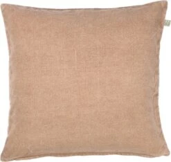 ANNA - Kussenhoes Koper Van Gewassen Katoen 50x50 Cm - Bruin - Exclusief Binnenkussen