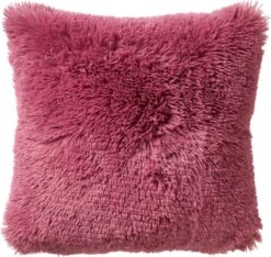 FLUFFY - Sierkussen Unikleur 60x60 Cm - Heather Rose - Roze - Inclusief Binnenvulling