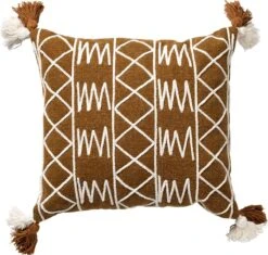 ZAC - Kussenhoes Van Katoen 45x45 Cm Tobacco Brown - Bruin - Met Rits