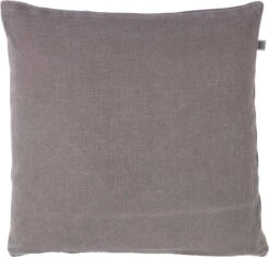 ANNA - Kussenhoes Taupe Van Gewassen Katoen 50x50 Cm - Met Rits