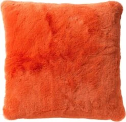 ZAYA - Sierkussen Unikleur 45x45 Cm - Coral - Koraalroze - Oranje - Superzacht - Inclusief Binnenvulling