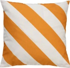 Dutch Decor - SANZENO - Outdoor Kussenhoes 45x45 Cm - Waterafstotend En Uv-bestendig - Gestreept - Golden Glow - Wit En Geel - Buitenkussen - Tuinkussen - Loungekussen- Voor Buiten