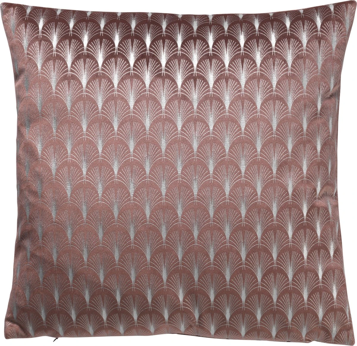 GONNY - Kussenhoes Velvet 45x45 Cm - Roze / Roest - Mermaid Dessin - Met Rits