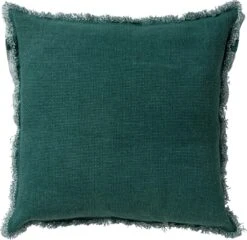 BURTO - Sierkussen Van Gewassen Katoen Sagebrush Green 60x60 Cm - Groen - Inclusief Binnenkussen