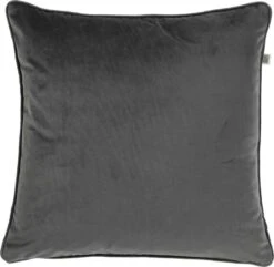 FINN - Kussenhoes Velvet 45x45 Cm - Charcoal Gray - Antraciet - Exclusief Binnenkussen