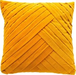 GIDI - Kussenhoes Velvet 45x45 Cm - Golden Glow - Geel - Exclusief Binnenkussen