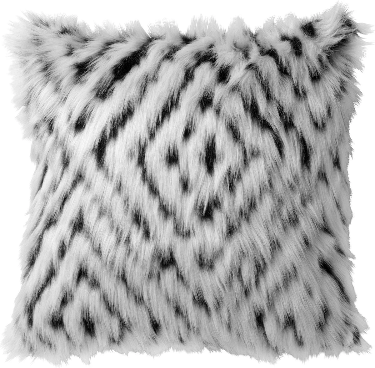 PHILOU - Sierkussen 45x45 Cm - Snow White - Wit En Zwart - Velvet - Fluffy - Inclusief Binnenkussen 3 PHILOU - Sierkussen 45x45 Cm - Snow White - Wit En Zwart - Velvet - Fluffy - Inclusief Binnenkussen