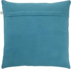 SARITA - Sierkussen Geborduurd 45x45 Cm - Petrol - Roze - Blauwe Achterkant - Katoen - Inclusief Binnenkussen -Dutch Decor 1200x1178 15