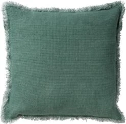 BURTO - Sierkussen Van Gewassen Katoen Jadeite 45x45 Cm - Inclusief Binnenvulling