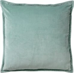 CAITH - Kussenhoes Velvet 100% Katoen 50x50 Cm - Jadeite - Lichtgroen - Met Rits