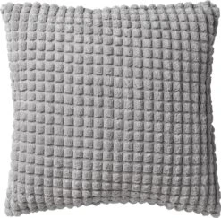 ROME - Sierkussen Uni 45x45 Cm - Micro Chip - Grijs - Inclusief Binnenvulling -Dutch Decor 1200x1182