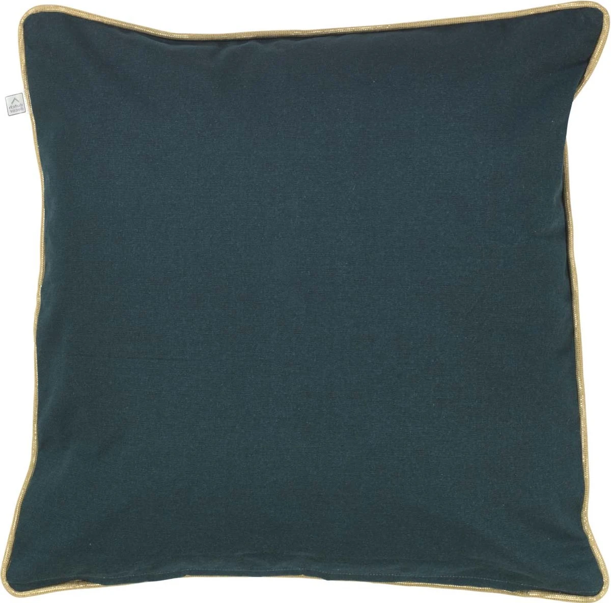 RUBEN - Kussenhoes Katoen - 45x45 Cm - Smaragd Groen - Met Goudkleurige Bies - Met Rits 4 RUBEN - Kussenhoes Katoen - 45x45 Cm - Smaragd Groen - Met Goudkleurige Bies - Met Rits - Afbeelding 2