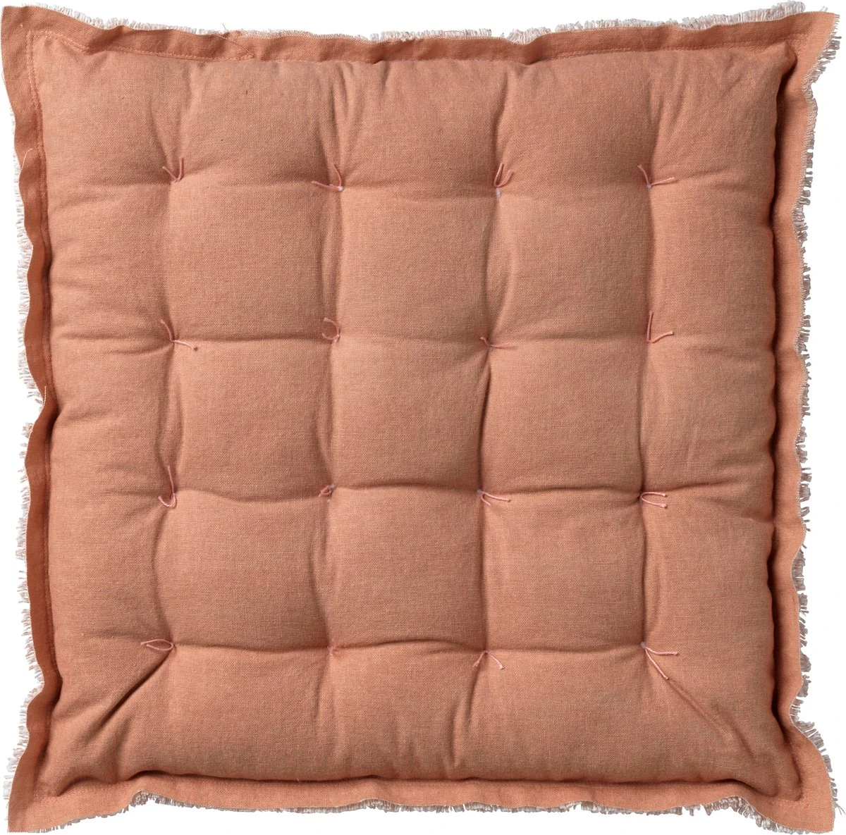 Set Van 4 - Dutch Decor BURTO - Stoelkussen Van Gewassen Katoen Muted Clay 40x40 Cm - Roze - Zitkussen 4 Set Van 4 - Dutch Decor BURTO - Stoelkussen Van Gewassen Katoen Muted Clay 40x40 Cm - Roze - Zitkussen - Afbeelding 2