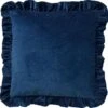 Dutch Decor - YARA - Sierkussen Katoen 45x45 Cm - Velvet - Insignia Blue - Blauw - Rondom Ruches -Dutch Decor 1200x1186