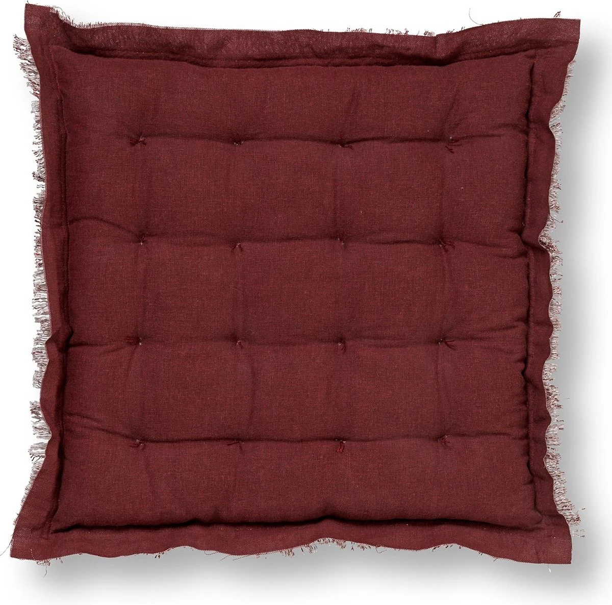 Dutch Decor - BURTO - Stoelkussen Van Gewassen Katoen Merlot 40x40 Cm - Rood - Zitkussen 4 Dutch Decor - BURTO - Stoelkussen Van Gewassen Katoen Merlot 40x40 Cm - Rood - Zitkussen - Afbeelding 2