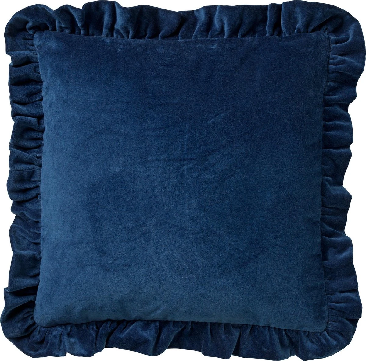 Dutch Decor - YARA - Sierkussen Katoen 45x45 Cm - Velvet - Insignia Blue - Blauw - Rondom Ruches 3 Dutch Decor - YARA - Sierkussen Katoen 45x45 Cm - Velvet - Insignia Blue - Blauw - Rondom Ruches