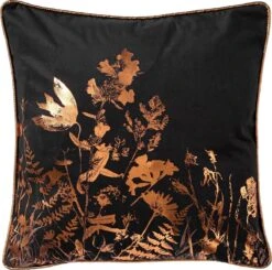 DALIA - Kussenhoes Met Bloemenpatroon 45x45 Cm Raven - Zwart - Exclusief Binnenkussen
