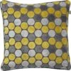 SEPPE - Sierkussen Velvet 45x45 Cm - Geel - Lemon - Antraciet - Grijs - Bolletjes - Inclusief Binnenkussen