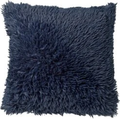 FLUFFY - Kussenhoes Unikleur 60x60 Cm - Insignia Blue - Donkerblauw - Exclusief Binnenkussen