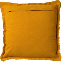 BURTO - Kussenhoes Van Gewassen Katoen Golden Glow 60x60 Cm - Geel - Exclusief Binnenkussen -Dutch Decor 1200x1193