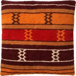 KIAN - Sierkussen Kelim 45x45 Cm - Merlot - Rood - Met Een Kussenhoes Van 100% Katoen - Inclusief Binnenvulling