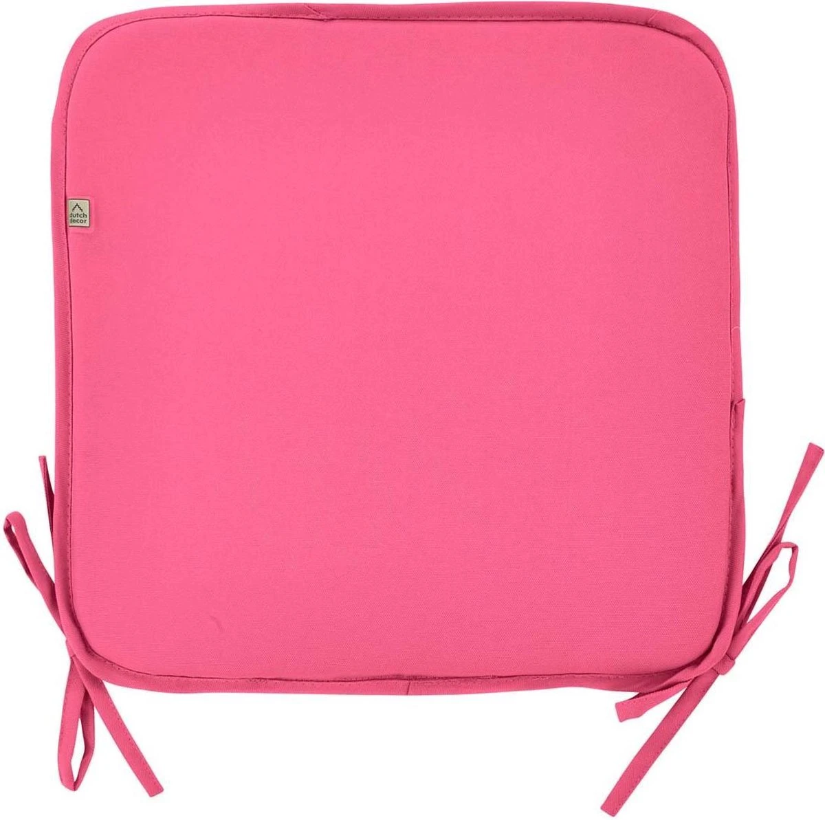 Dutch Decor - SUNNY - Stoelkussen Vierkant Met Linten Fuchsia 38.5x38.5 Cm - Model PK2 - Zitkussen 3 Dutch Decor - SUNNY - Stoelkussen Vierkant Met Linten Fuchsia 38.5x38.5 Cm - Model PK2 - Zitkussen