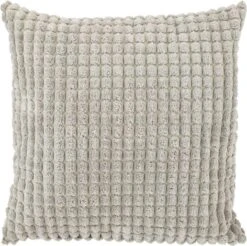 ROME - Sierkussen Uni 45x45 Cm - Micro Chip - Grijs - Inclusief Binnenvulling -Dutch Decor 1200x1194