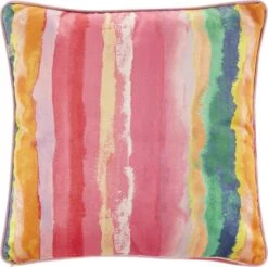 PRIEM - Sierkussen 45x45 Cm - Roze - Geel - Rood - Oranje - Streepjes - Inclusief Binnenkussen 9 PRIEM - Sierkussen 45x45 Cm - Roze - Geel - Rood - Oranje - Streepjes - Inclusief Binnenkussen -Dutch Decor 1200x1196
