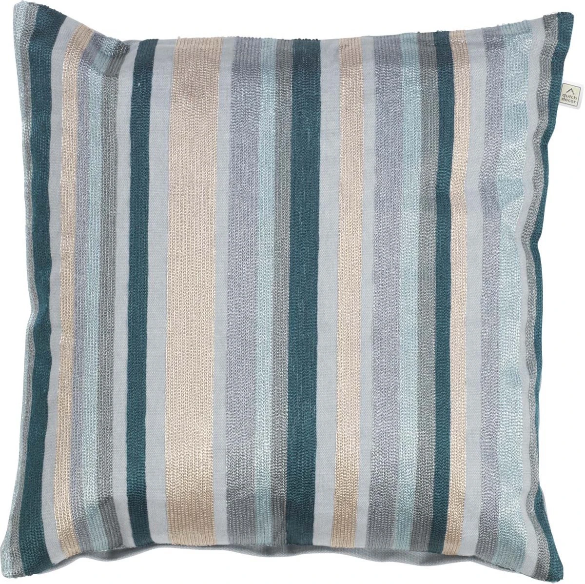 ERIK - Kussenhoes 45x45 Cm - Mist - Lichtgrijs - Beige - Blauw - Streepjes - Exclusief Binnenkussen 3 ERIK - Kussenhoes 45x45 Cm - Mist - Lichtgrijs - Beige - Blauw - Streepjes - Exclusief Binnenkussen