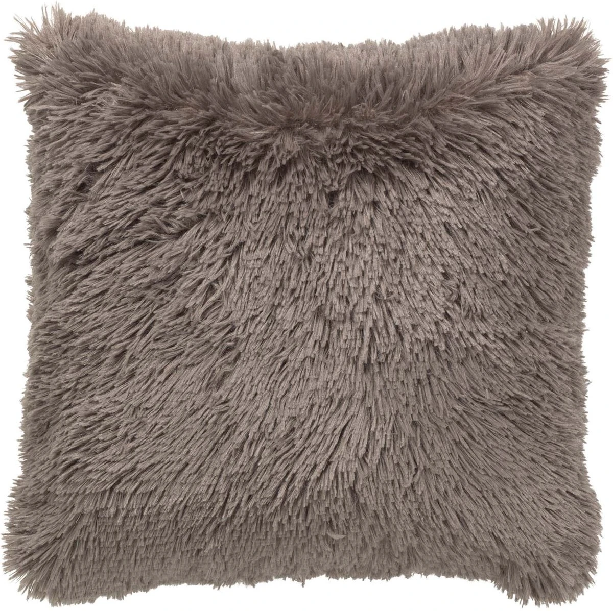 FLUFFY - Kussenhoes Unikleur 45x45 Cm - Driftwood - Taupe - Exclusief Binnenkussen 3 FLUFFY - Kussenhoes Unikleur 45x45 Cm - Driftwood - Taupe - Exclusief Binnenkussen