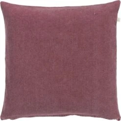 ANNA - Kussenhoes Bordeaux Van Gewassen Katoen 50x50 Cm - Rood - Exclusief Binnenkussen