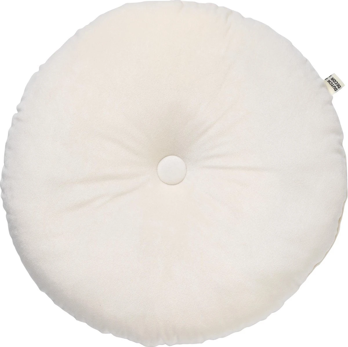 Dutch Decor - OLLY - Sierkussen Rond Velvet 40 Cm - Snow White - Wit 3 Dutch Decor - OLLY - Sierkussen Rond Velvet 40 Cm - Snow White - Wit