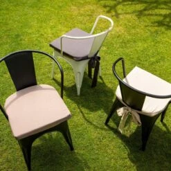 Dutch Decor - JAVA - Stoelkussen Met Lint Charcoal Gray 40x40 Cm - Grijs - Zitkussen -Dutch Decor 1200x1199 63