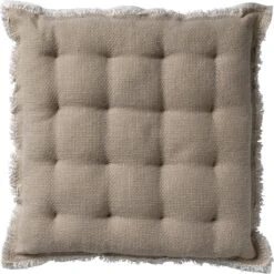 Dutch Decor - BURTO - Stoelkussen Van Gewassen Katoen Pumice Stone 40x40 Cm - Beige - Zitkussen