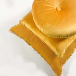 BURTO - Kussenhoes Van Gewassen Katoen Golden Glow 60x60 Cm - Geel - Exclusief Binnenkussen -Dutch Decor 1200x1200 1