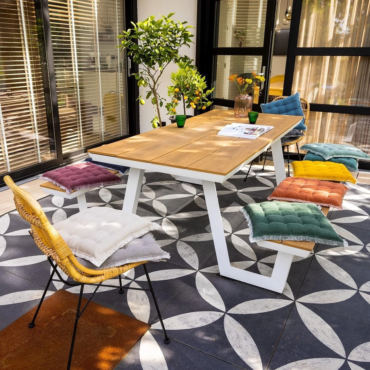 Dutch Decor - BURTO - Stoelkussen Van Gewassen Katoen Merlot 40x40 Cm - Rood - Zitkussen 7 Dutch Decor - BURTO - Stoelkussen Van Gewassen Katoen Merlot 40x40 Cm - Rood - Zitkussen - Afbeelding 5