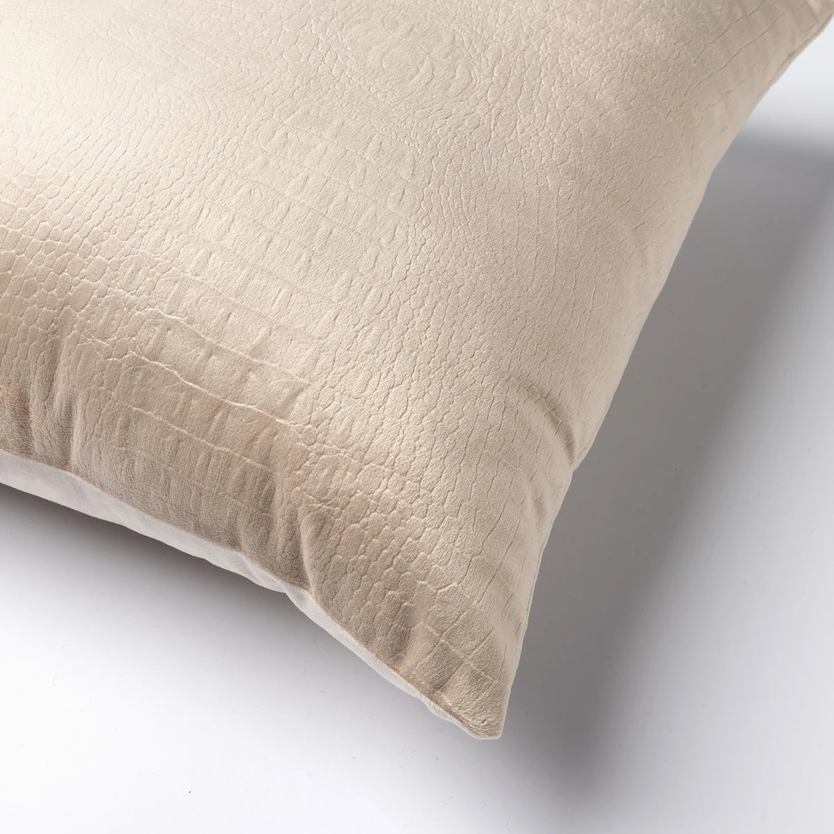 CROCO - Kussenhoes 40x40 Cm Pumice Stone - Beige - Exclusief Binnenkussen 5 CROCO - Kussenhoes 40x40 Cm Pumice Stone - Beige - Exclusief Binnenkussen - Afbeelding 3