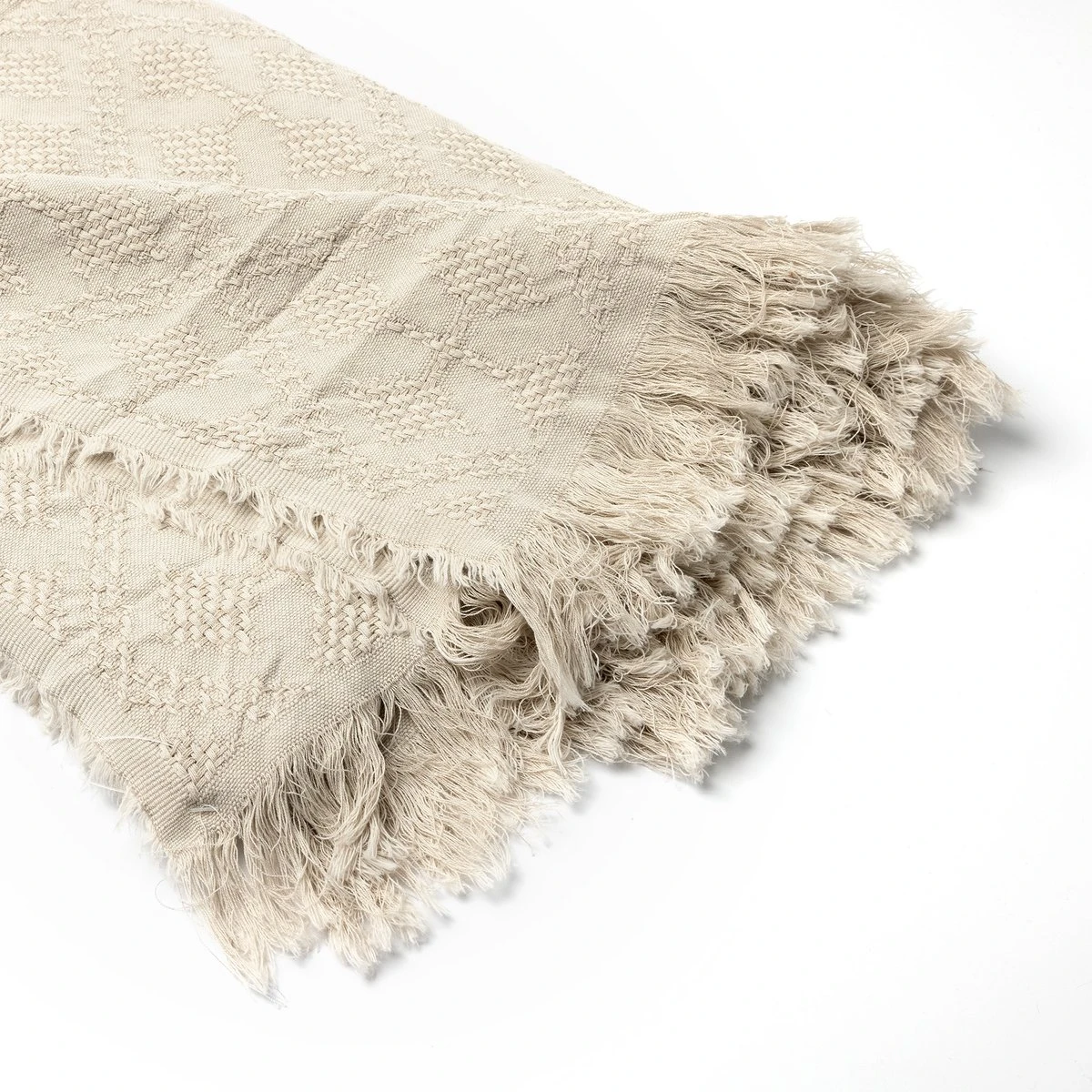 Dutch Decor - BELLE - Plaid Van Katoen 130x180 Cm Pumice Stone - Beige - Deken 4 Dutch Decor - BELLE - Plaid Van Katoen 130x180 Cm Pumice Stone - Beige - Deken - Afbeelding 2