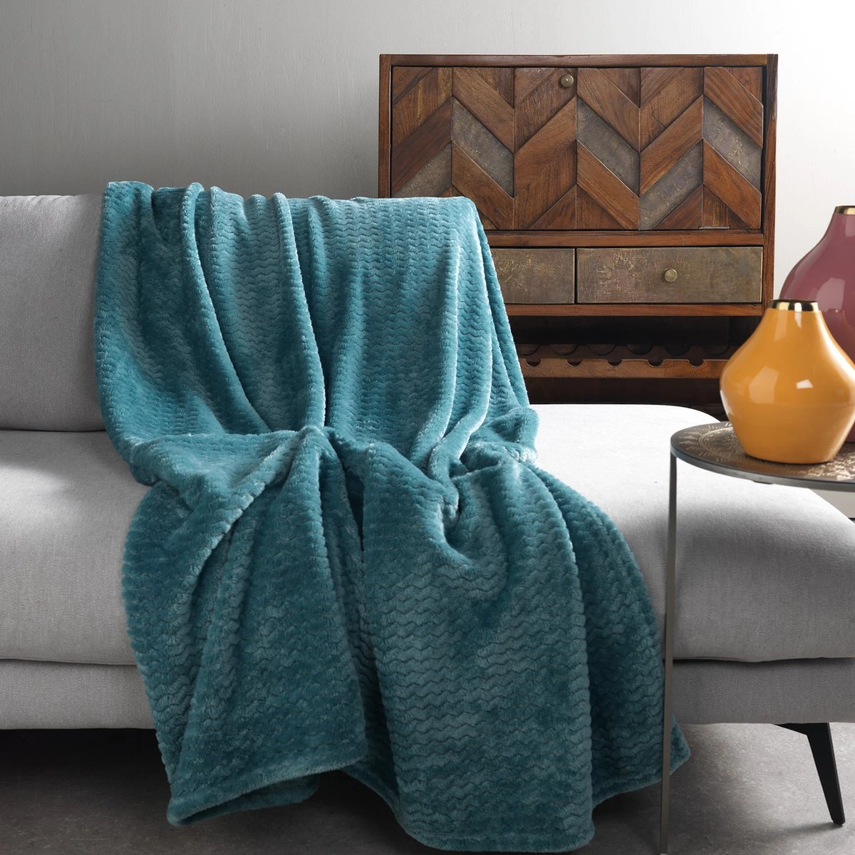 Dutch Decor - MARA - Plaid 150x200 Cm - Sagebrush Green - Groen - Effen - Zigzag Patroon - Superzacht - Deken 6 Dutch Decor - MARA - Plaid 150x200 Cm - Sagebrush Green - Groen - Effen - Zigzag Patroon - Superzacht - Deken - Afbeelding 4