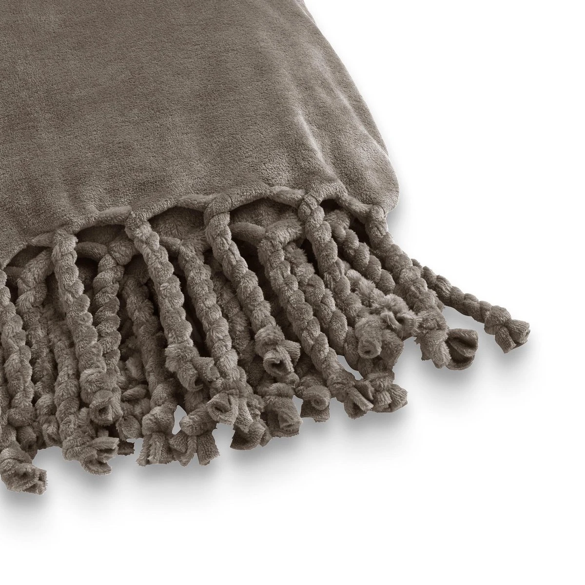 Dutch Decor - FLORIJN - Plaid Fleece 150x200 Cm - Driftwood - Taupe - Superzacht - Met Franjes - Deken 6 Dutch Decor - FLORIJN - Plaid Fleece 150x200 Cm - Driftwood - Taupe - Superzacht - Met Franjes - Deken - Afbeelding 4