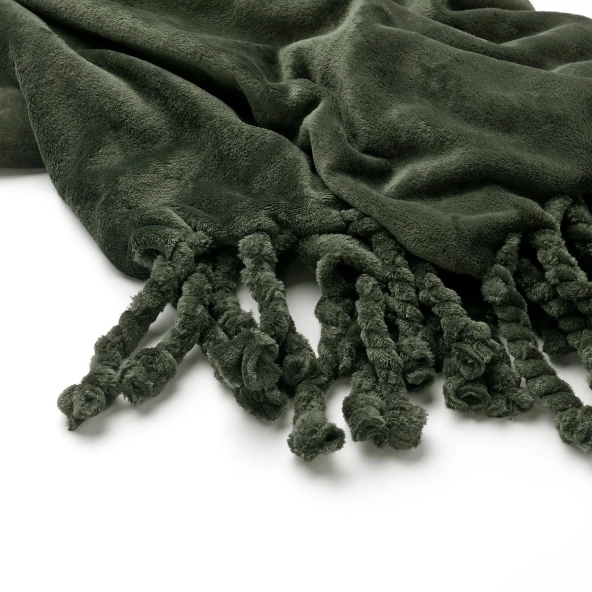 Dutch Decor - FLORIJN - Plaid Fleece 150x200 Cm - Mountain View - Donkergroen - Superzacht - Met Franjes - Deken 4 Dutch Decor - FLORIJN - Plaid Fleece 150x200 Cm - Mountain View - Donkergroen - Superzacht - Met Franjes - Deken - Afbeelding 2